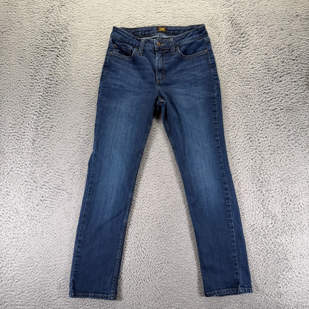 Lee Extreme Motion Jeans Women's 6 Blue Cotton Denim Straight Leg Faded Workwear